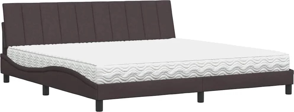 vidaXL sötétbarna szövet ágy matraccal Hanko 200x200 cm