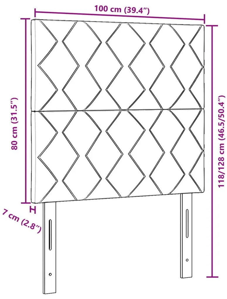 Fejtámla Falra szerelhető Geometrikus Rózsaszín 100 cm Bársony