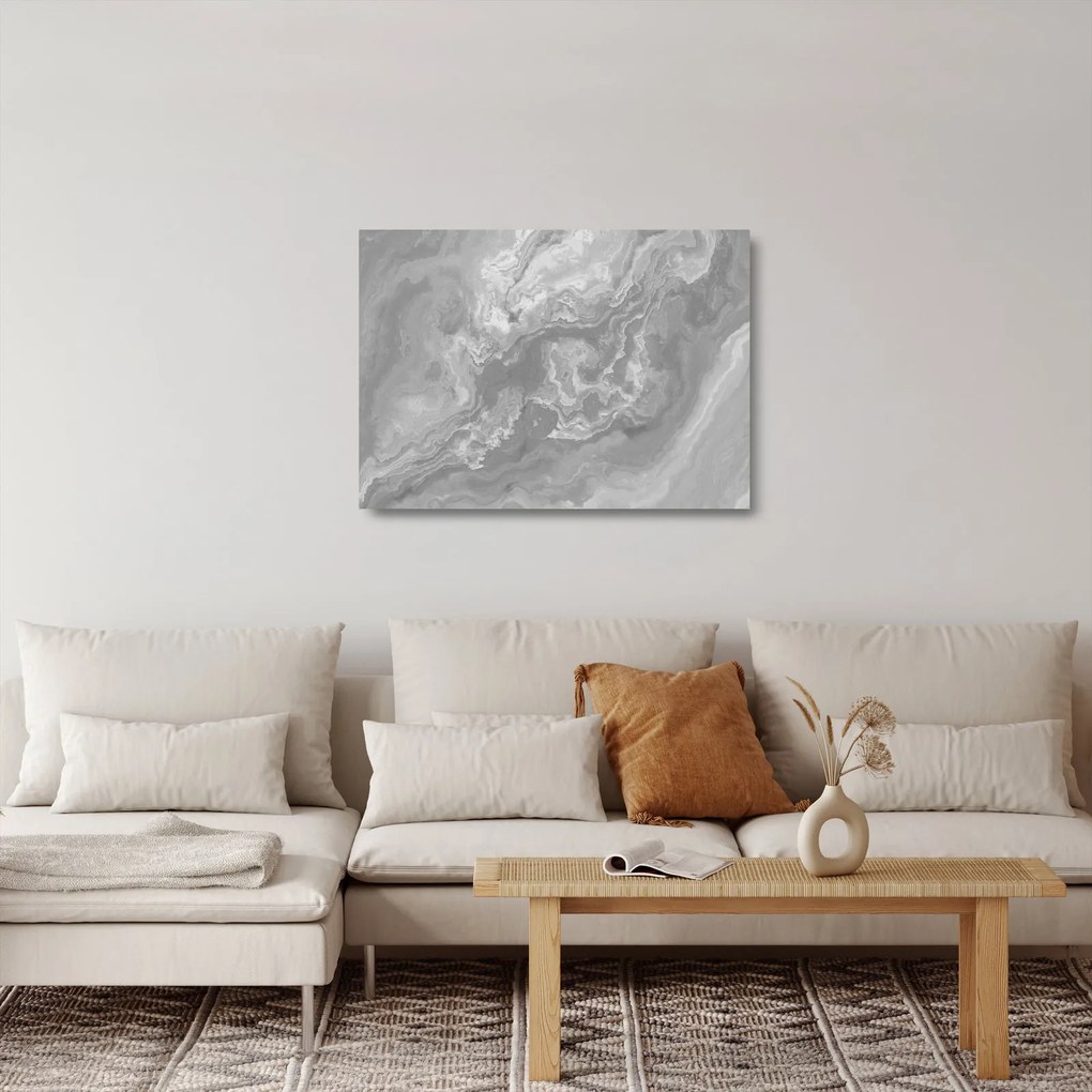 Üveg kép - Márvány fekete-fehérben (70x50 cm)