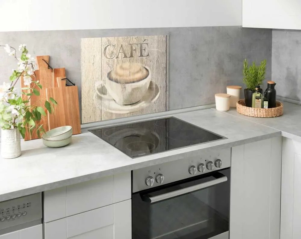 Edzett üveg falvédő tűzhelyhez 60x50 cm Café – Wenko