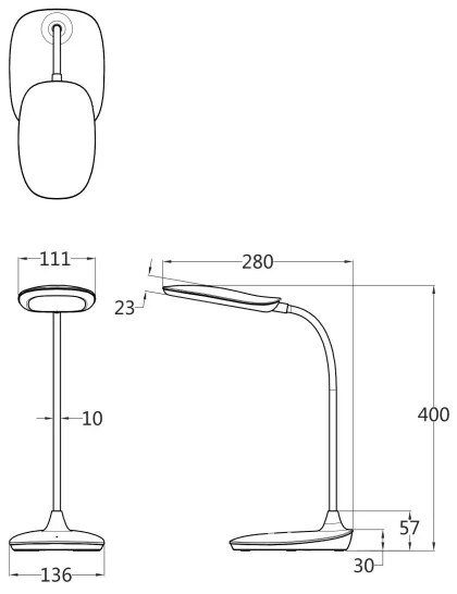 Globo 58455W - LED Dimmelhető érintős asztali lámpa BOTAL LED/9W/230V fehér