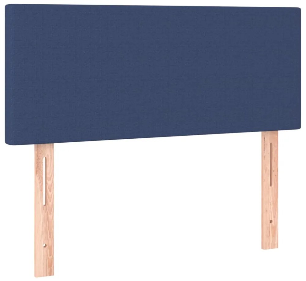 kék szövet rugós és LED-es ágy matraccal 120 x 200 cm