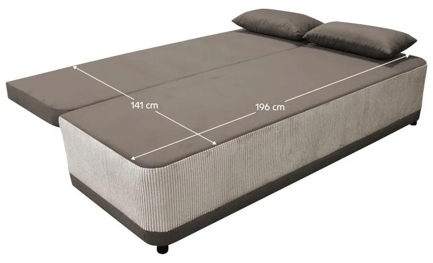 Széthúzható kanapé Sonta (szürkésbézs) (tárolóhellyel). 1096912