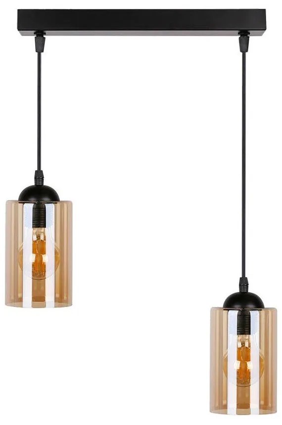 Fekete függőlámpa üveg búrával 10x34 cm Bistro – Candellux Lighting