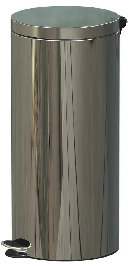 Léptetős szemetes, 30 l, rozsdamentes acél