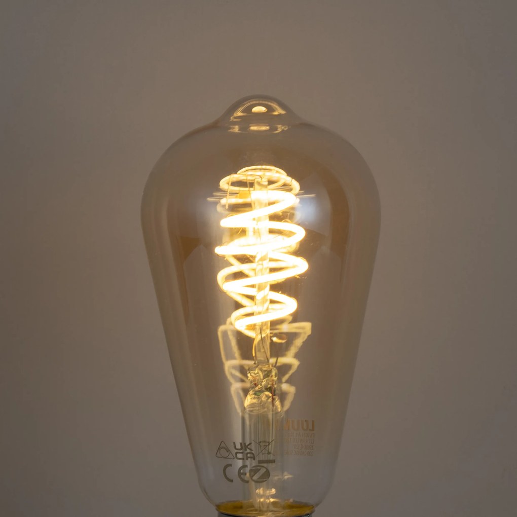 5 darabos intelligens E27 dimmelhető LED izzókészlet ST64 borostyán 4,9W 320 lm 2500K Zigbee