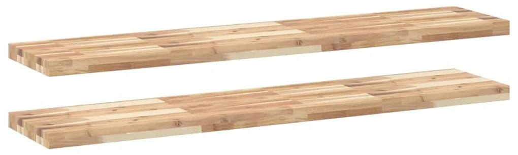 2 db kezeletlen tömör akácfa függőpolc 120 x 30 x 4 cm