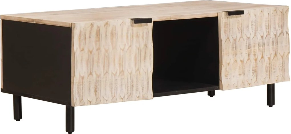 vidaXL Dohányzóasztal Fehér 100 x 54 x 40 cm Tömör Mangófát