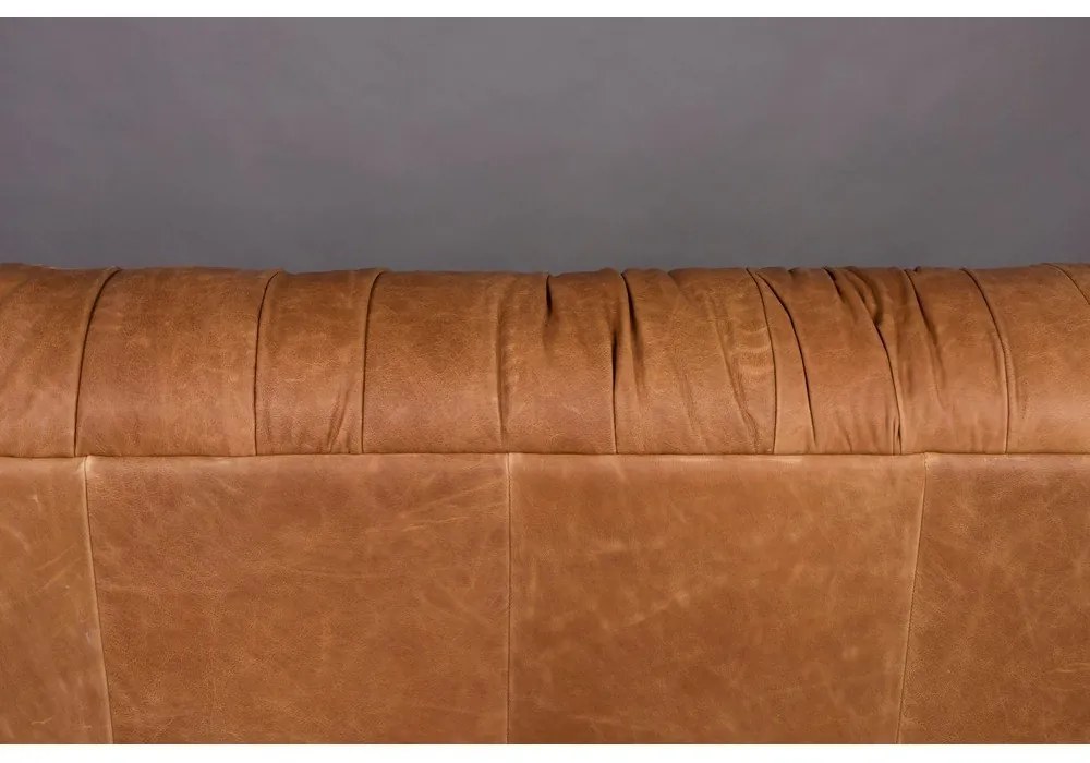Konyakbarna bőr kanapé 214 cm Douglas – Dutchbone