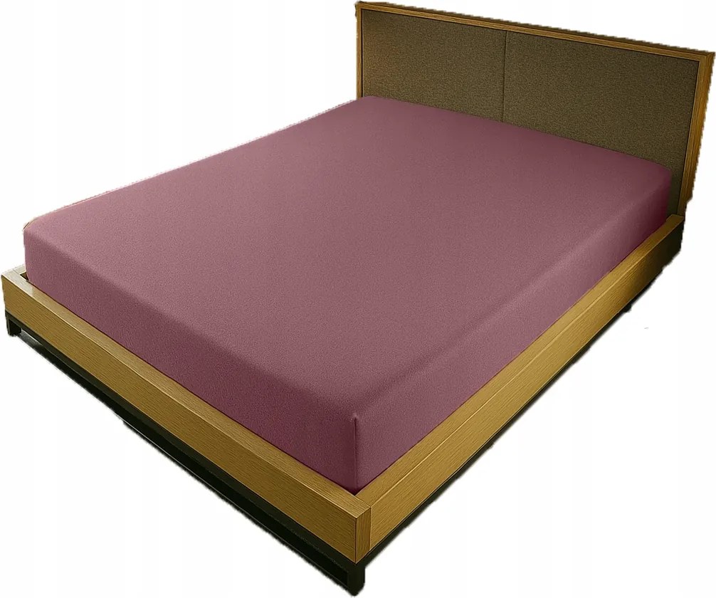 Gumis Jersey Lepedő 180x220 Púderrózsaszín
