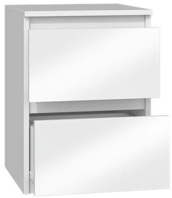 Thirassia M2 éjjeliszekrény, 30x40x30 cm, fényes fehér