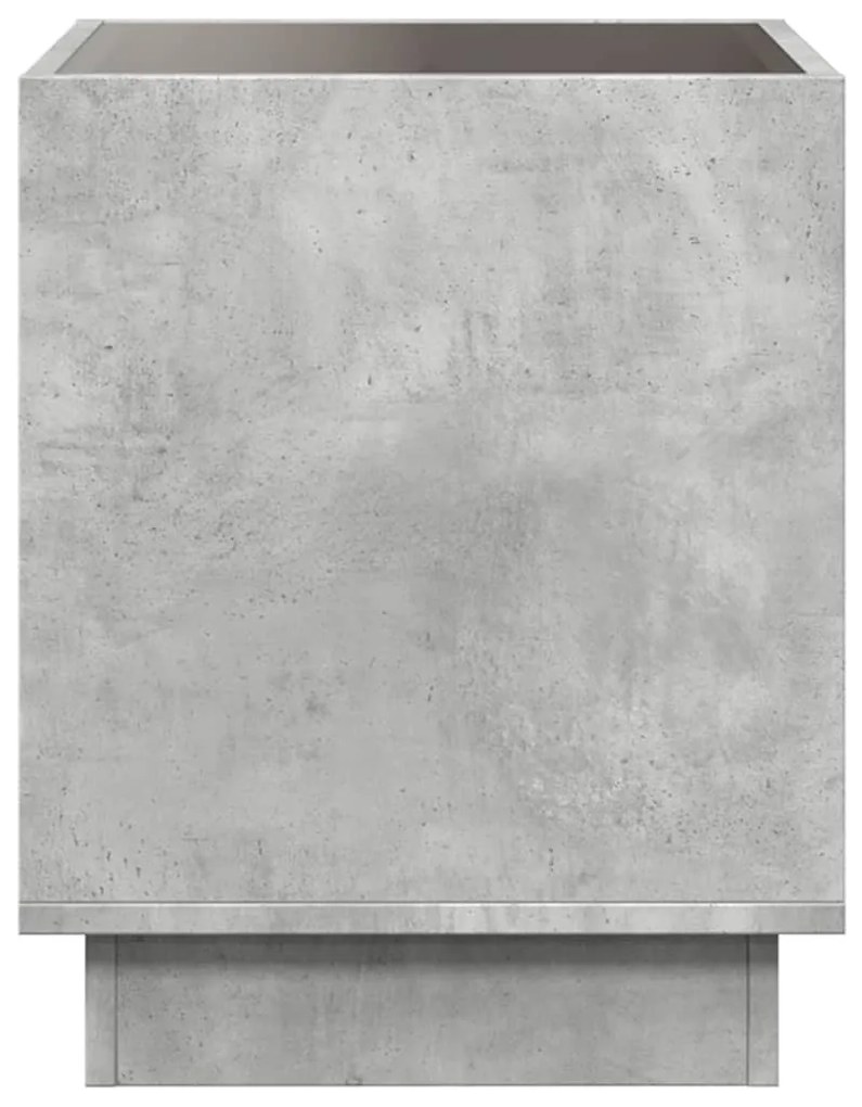betonszürke végtelen hatású LED-es dohányzóasztal 40x40x50 cm