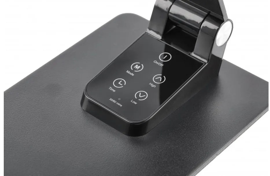 Lámpa Asztali LONEOS 12W, 700lm, AC220-240V, 3-CCT, 5 fokozatú fényerő ,RA>80,USB, fekete