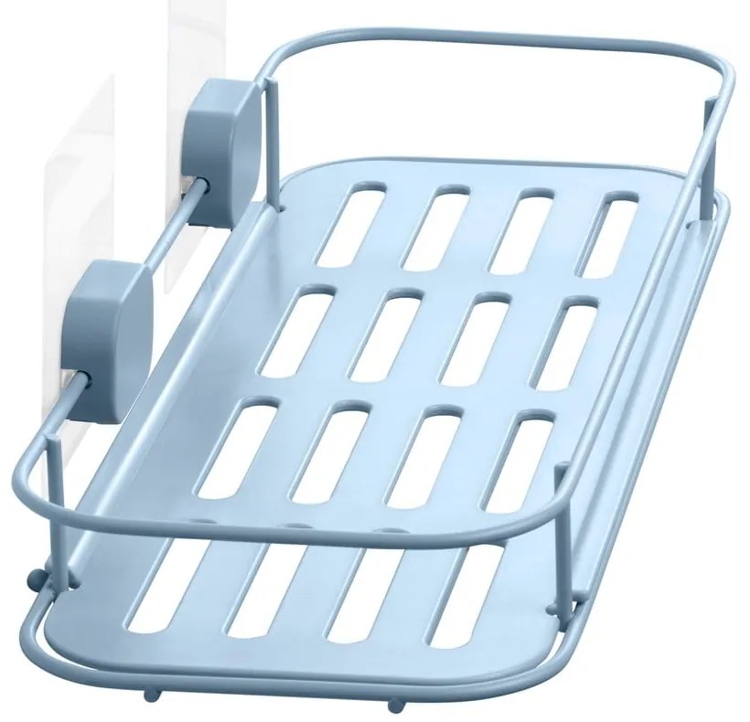 Világoskék öntapadós fém fürdőszobai polc Grena – Compactor