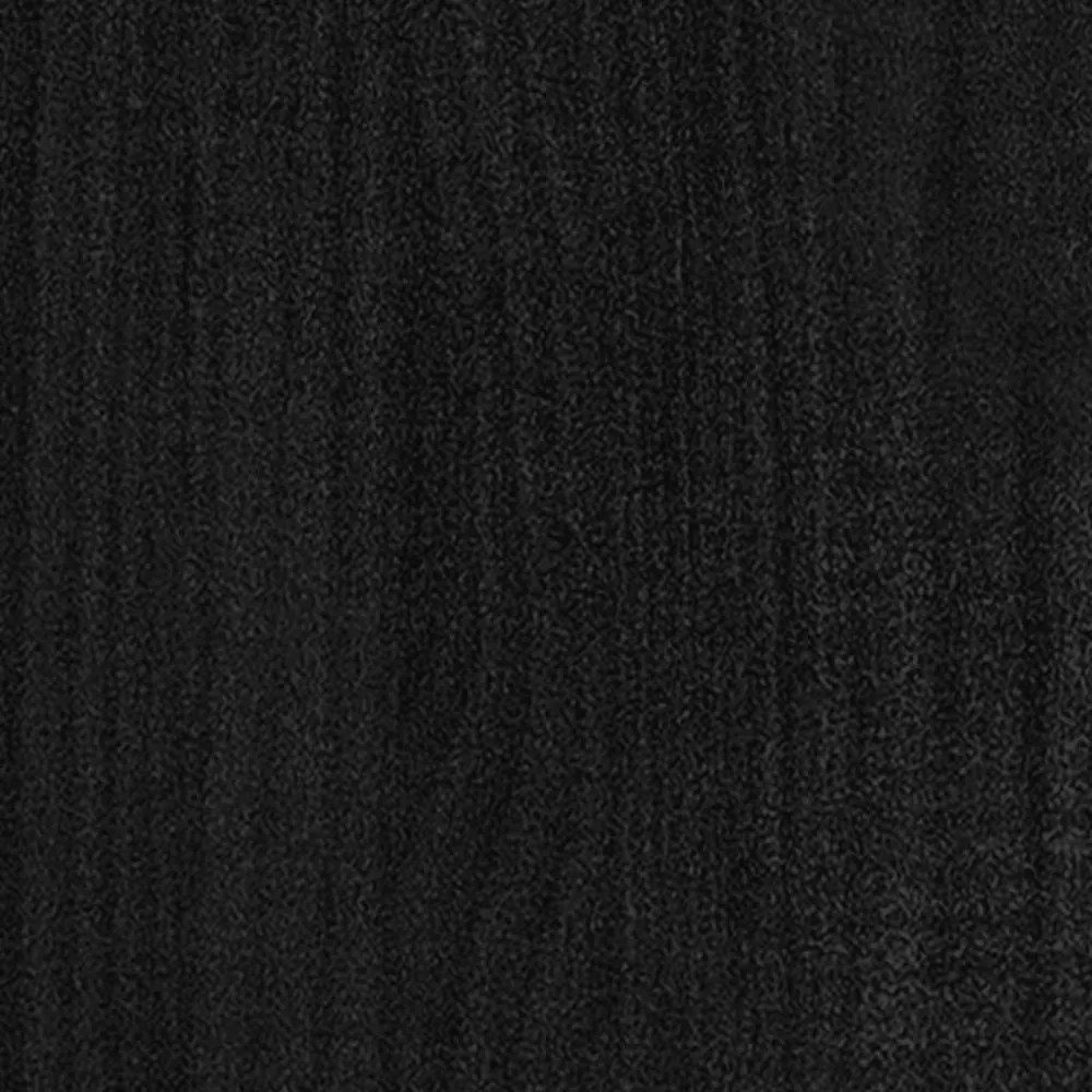 2 db fekete tömör fenyőfa kerti virágtartó 31 x 31 x 31 cm