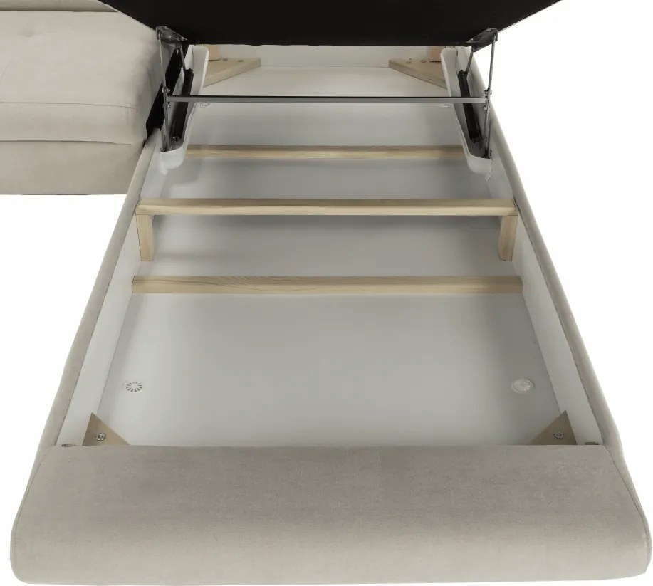 Sarokülőgarnitúra, szürke-bézs taupe, jobbos, FABIA