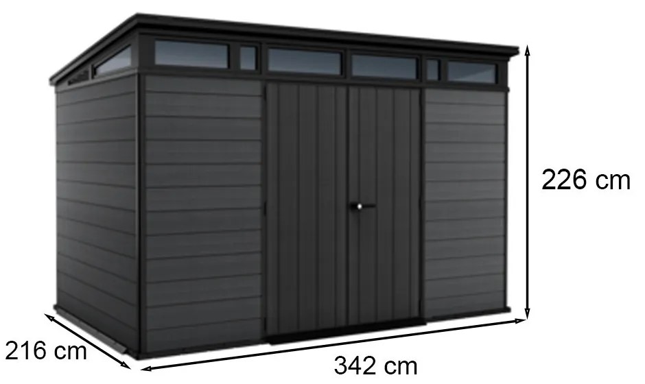 Cortina 2.0 11x7 műanyag kerti ház szürke