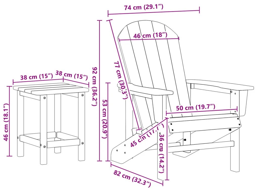 3 Részes Kerti Lounge Készlet Tengerészkék HDPE