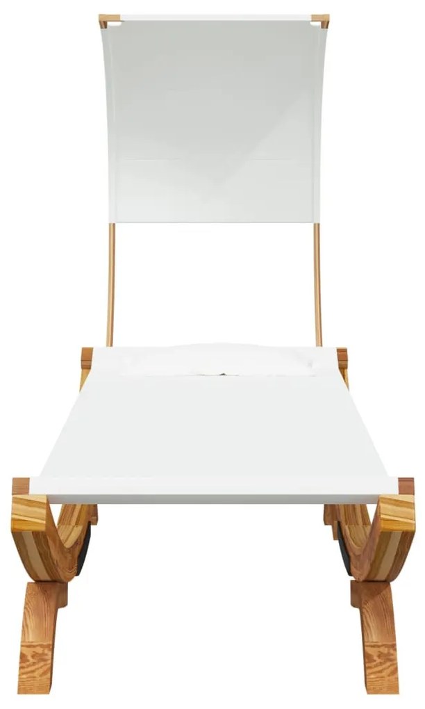 Kültéri krém baldachinos hajlított fa nyugágy 100x200x126 cm