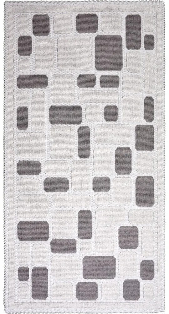 Mozaik bézs pamut szőnyeg, 80 x 200 cm - Vitaus
