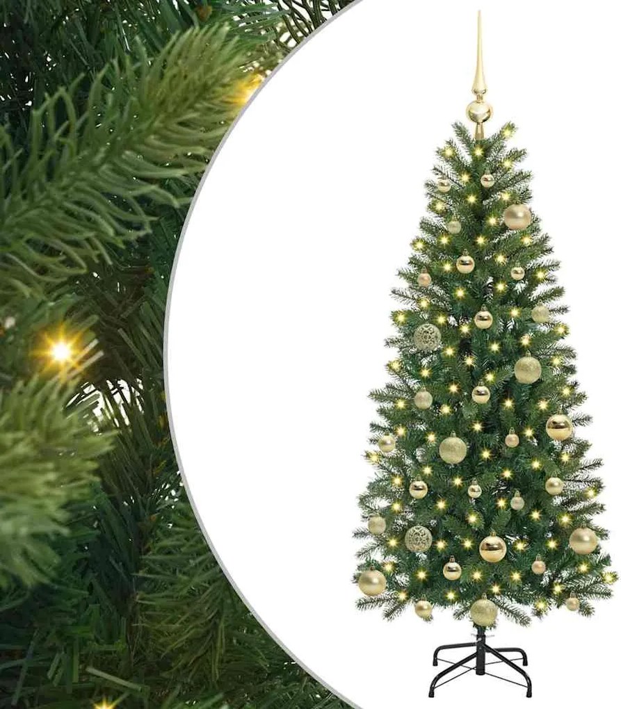 vidaXL Mű karácsonyfa 150 LED-del állvánnyal Zöld 120 cm PE és PVC