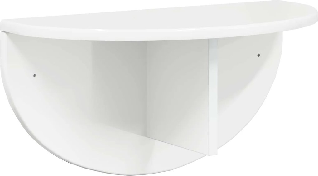 vidaXL Falpolc Magas Fényű Fehér 48 x 24 x 24 cm Faanyag