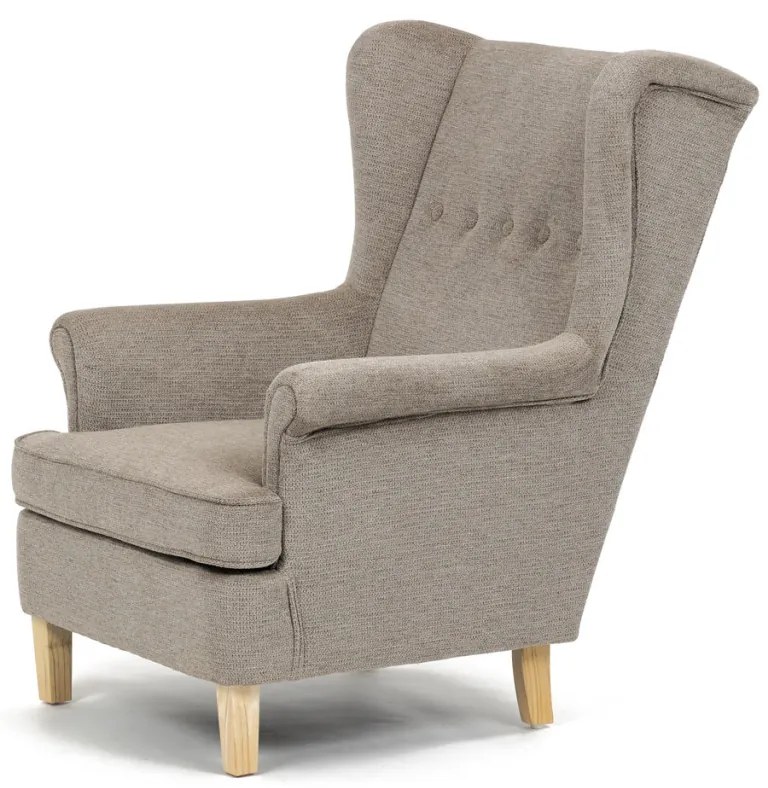 Scaun de relaxare, cu tapițerie din material bej, AK-388