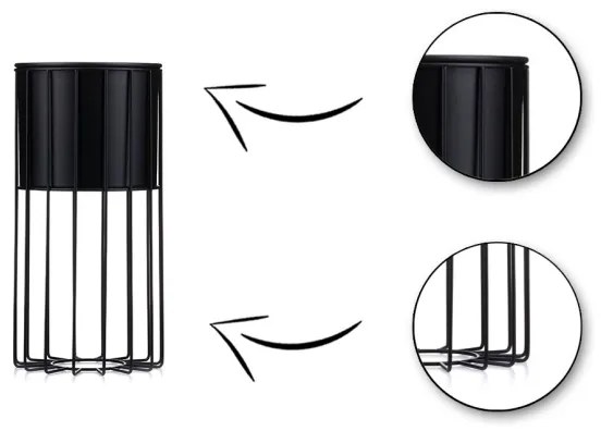 Fém virágcserép LOFT 42x20 cm fekete