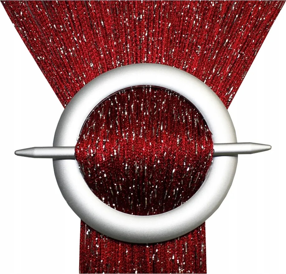 Spagetti függöny Ezüst Szálas spagetti függöny 150x160 cm Bordó ezüsttel