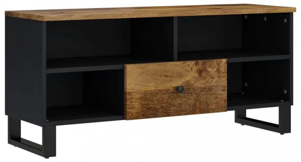 tömör mangófa és szerelt fa TV-szekrény 100 x 33 x 46 cm