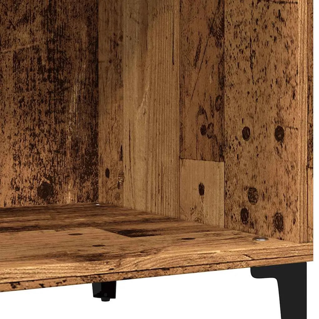 antik fa színű szerelt fa hanglemezszekrény 84,5 x 38 x 89 cm