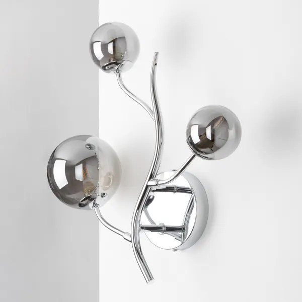 Brilagi - LED fali lámpatest MISTEL 3xG9/3W/230V fekete króm/füstszínű