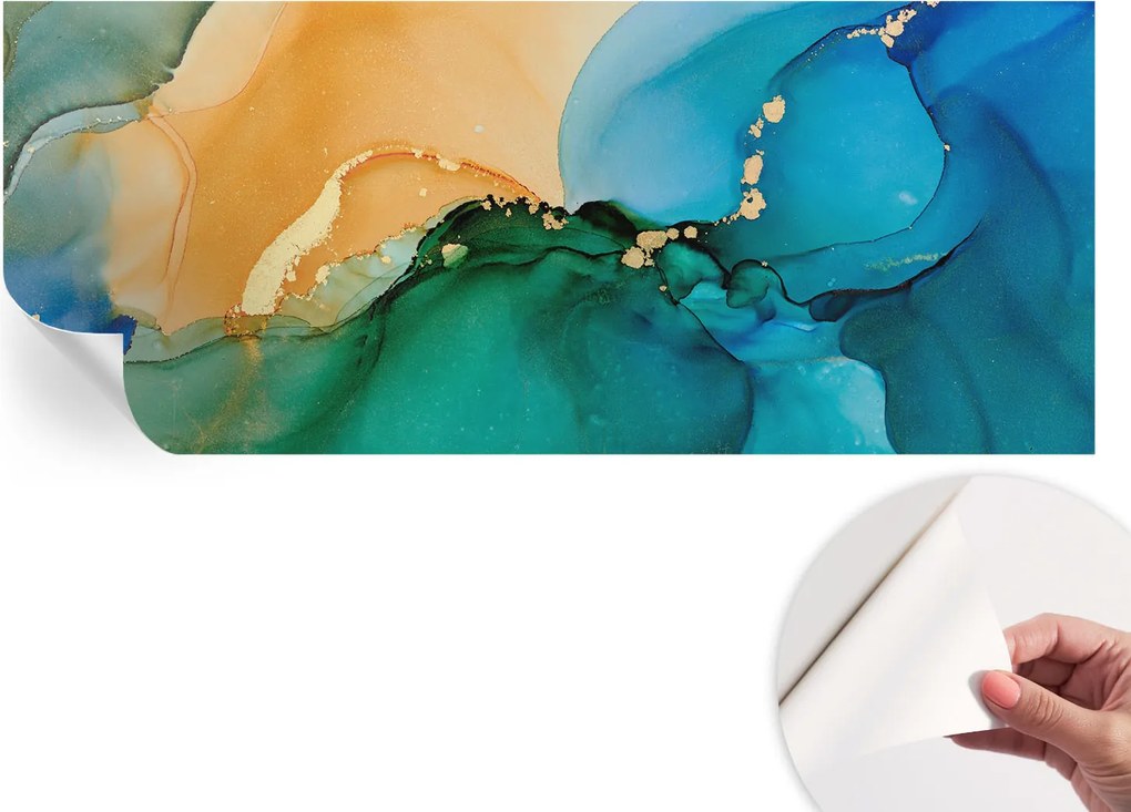 Öntapadós fotótapéta Nappaliba és Hálószobába Színes hullámok 250x104