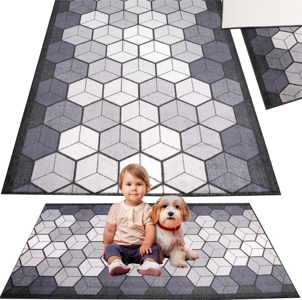 Cubik Szőnyeg Nappaliba Modern Mintás Beltéri Járda 80X120CM