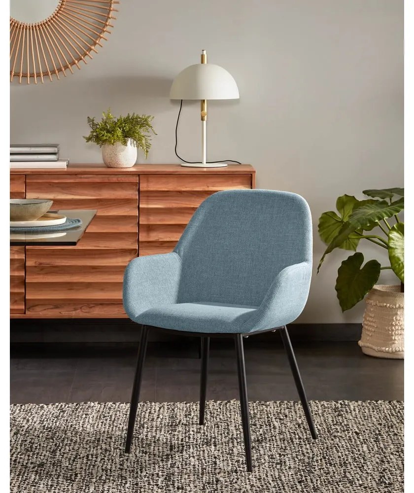Kék kárpitozott étkezőfotel Konna – Kave Home