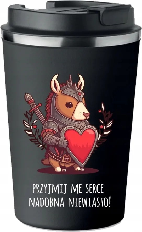 Prémium termo bögre fekete Valentin Nap Fogadd el a szívet Asszony KT_268