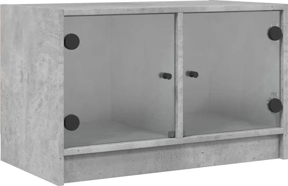 vidaXL betonszürke TV-szekrény üvegajtókkal 68x37x42 cm