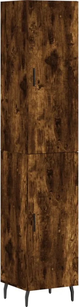 vidaXL füstös tölgy színű szerelt fa magasszekrény 34,5x34x180 cm