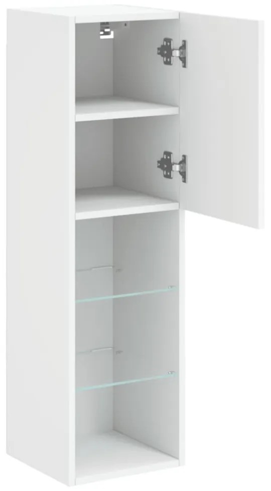 2 db fehér TV-szekrény LED-világítással 30,5 x 30 x 102 cm