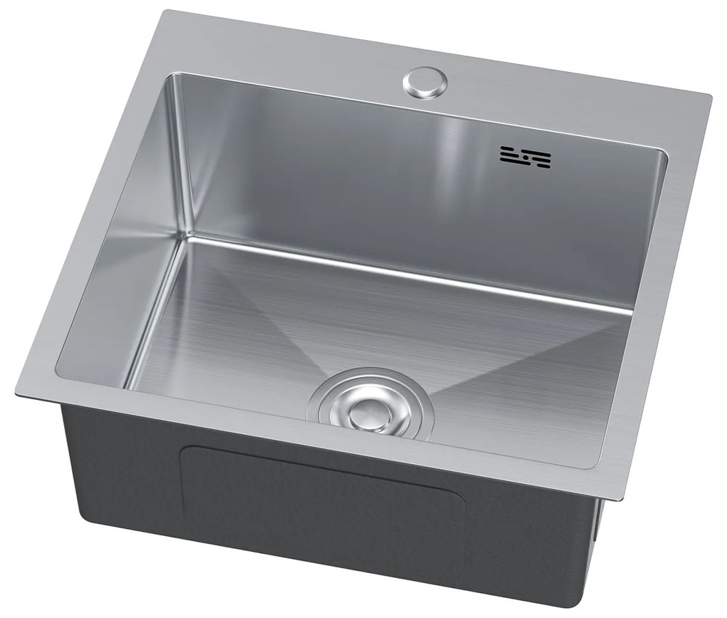 Erga HD, 1 kamrás acél mosogató 480x450x210 mm, acél, ERG-MLS-HD4845