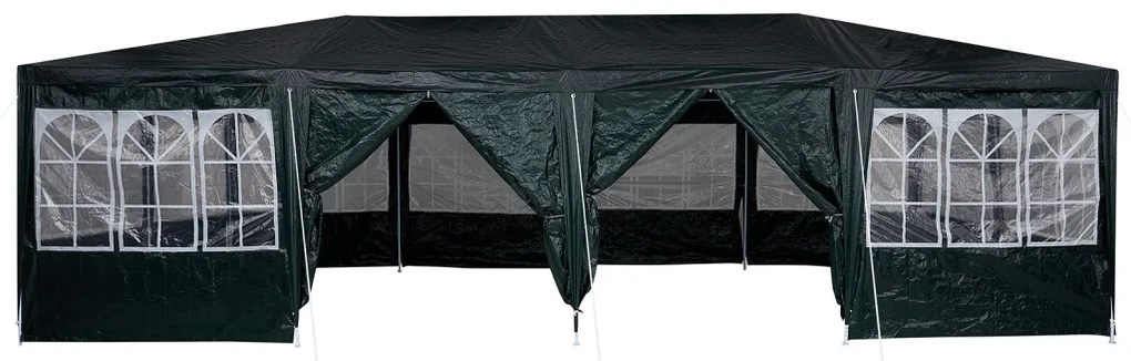 Bútor Sátor 12 Oldallal Zöld 8x4 m PE