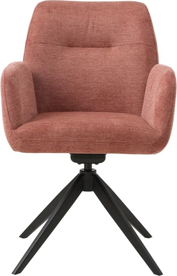 Rózsaszín kárpitozott karfás étkezőfotel Roxana – Unique Furniture