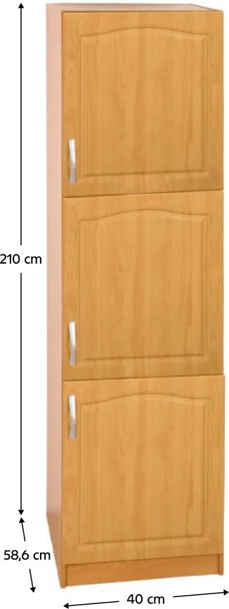 Magas konyhaszekrény, éger, balos, LORA MDF NEW KLASIK S40 / 210/57
