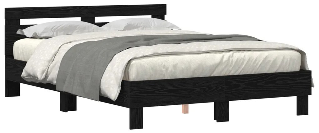 Fekete Ágykeret Fekete tölgy Fa 140 x 190 cm Tartós