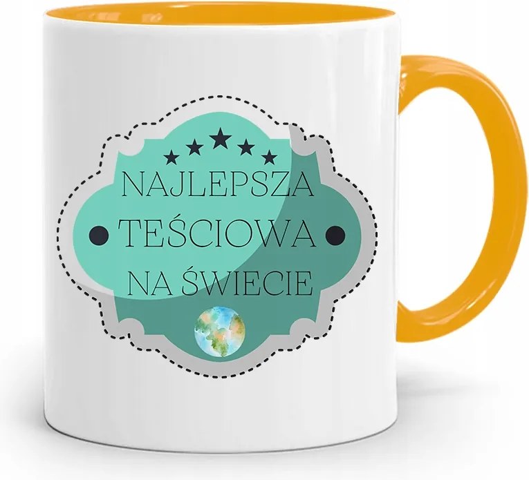 Anyós Sárga Bögre A Világ Legjobbja, fényképes nyomattal