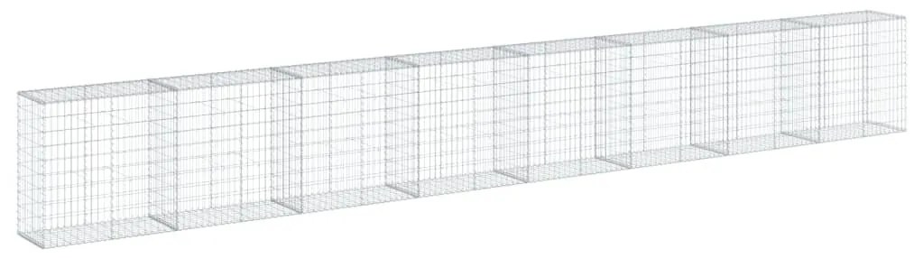 horganyzott vas gabion kosár fedéllel 800 x 50 x 100 cm