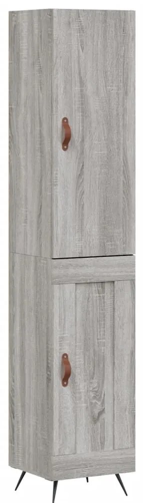 szürke sonoma szerelt fa magasszekrény 34,5 x 34 x 180 cm