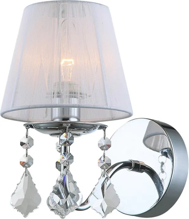 ITALUX MBM-2572-1-W CORNELIA Kristály Fali Lámpa Fehér, Króm E14 IP20