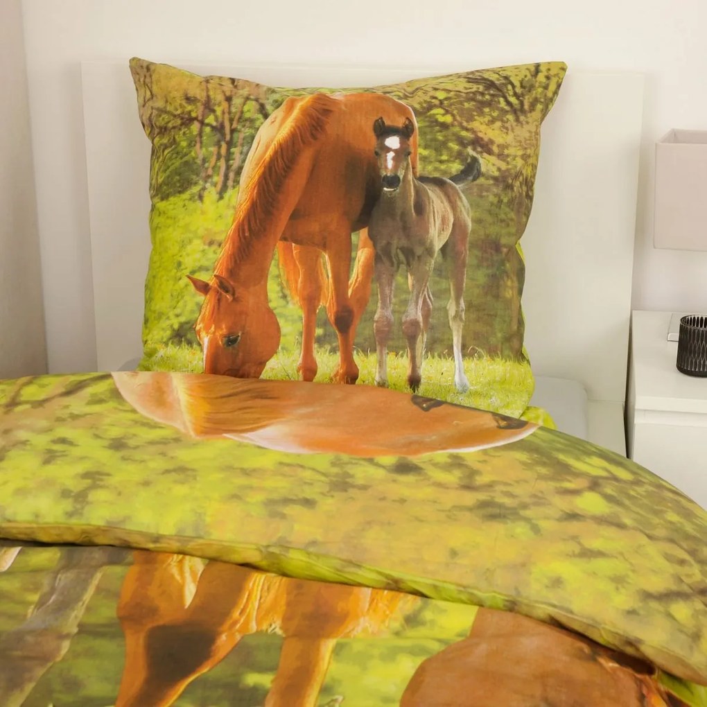 Herding Gyermek pamut ágynemű Horse , 135 x 200cm, 80 x 80 cm