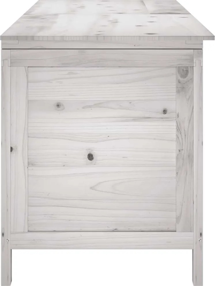 vidaXL fehér tömör fenyőfa kerti tárolóláda 150x50x56,5 cm